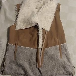 Suede fur vest